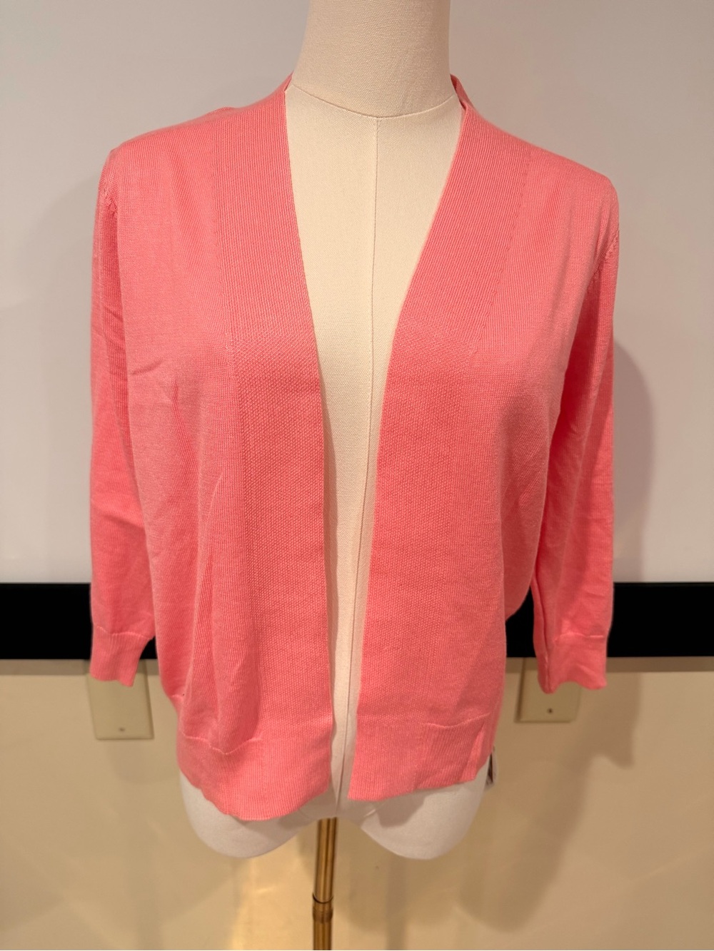 Open-Front Lightweight Pink Cardigan